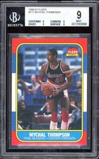 Mychal Thompson Card 1986-87 Fleer #111 BGS 9