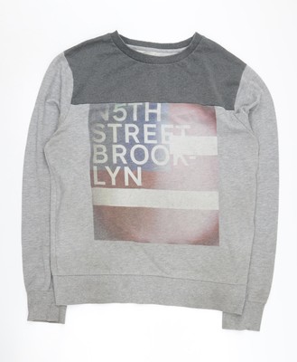 Jack & Jones Grau Grafik Herren XL Pullover Sweatshirt