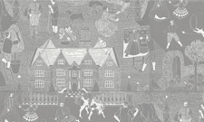Hand printed Wallpaper - Marthe Armitage - Manor House - Grey RRP - �330