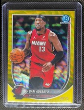 2025-26 Bowman Bam Adebayo #BCV-89 Chrome Yellow Wave Refractor 20/75 Heat