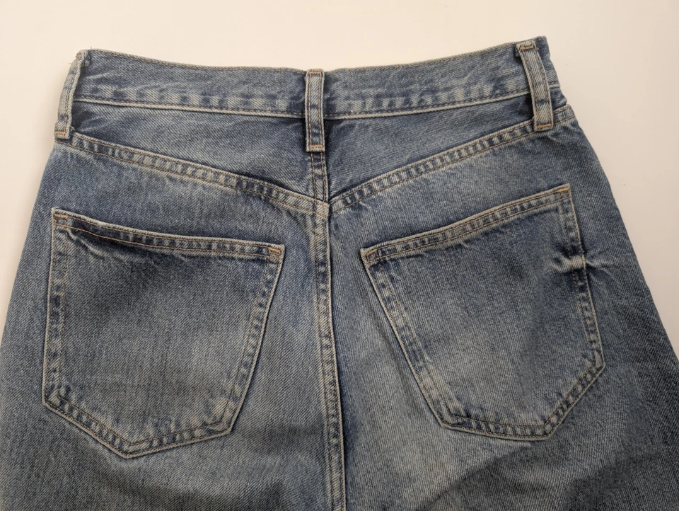 Pantalones de mezclilla para mujer ZARA de pierna ancha azules talla 2 (34 EUR) hechos en Turquía dobladillo crudo 32... Foto 3 de 4