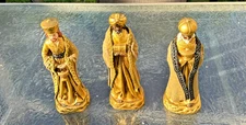 Vintage Country Store Products Line 3 Wise Men Figurines Gold Japan 8” Set