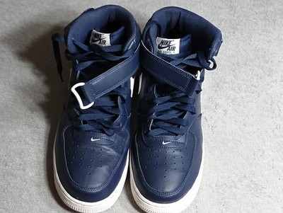 Nike Air Force 1 High Top Navy White Leather Men's Rubber Outsole Sneakers