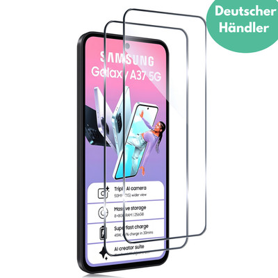 2X Schutzglas für Samsung Galaxy A37 5G Display Panzerfolie Hartglas Full Screen