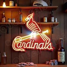 16"x15" St. Louis Cardinals LED Neon Sign With Dimmer USB Powered Light Wall VL