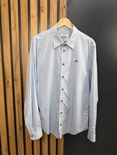 Vivienne Westwood Man Light Blue Shirt Orb Logo Size 56 Duties Paid USA 