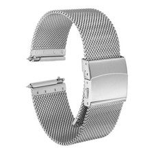 Stainless Steel Mesh Watch Band 22mm Quick Release Watch Strap Silver Tone