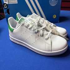 New Size 2 ADIDAS STAN SMITH JUNIOR - white and green FX7524 in box