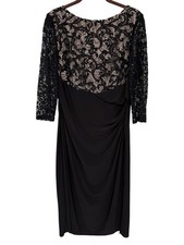 R M Richards Black Lace And Sequin Embellished Dress Size 12