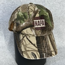 Vintage NAPA Auto Parts Realtree Hunt Camo Camouflage Hat Cap Snapback Outdoor