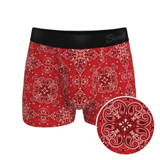 Shinesty "The Bandana Split" Red Bandana Print Ball Hammock® Pouch Trunks Underw