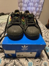 Adidas HEMP Superstar II 2.0 Men\'s 9.5 RASTA Black Red Green Yellow G65535 2011 adidas Superstar II 2.0 Rasta Hemp Black for Sale  main image 4