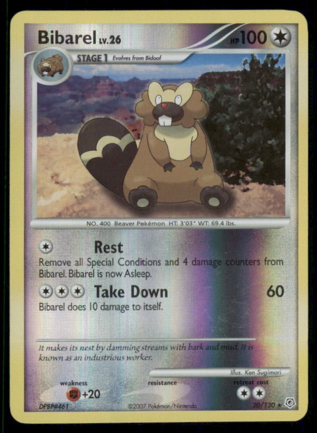 Bibarel 20/130 Rare Diamond & Pearl Pokemon US SELLER LP