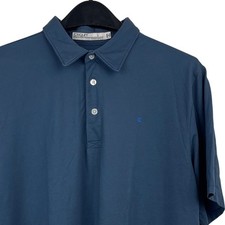 CRIQUET Performance Casual Polo Mens L Cotton Stretch Short Sleeve Shirt Navy