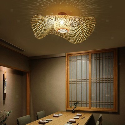 Schlafzimmer Bambus Lampe Lichter Schatten Kronleuchter Lampenschirm Hotel