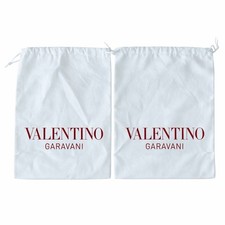 Valentino Garavani Dust Bags White Drawstring Storage 13.5x11.5 Authentic Set 2