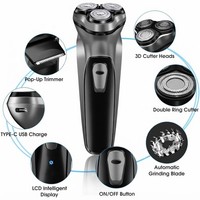 Electric Rotary Wet & Shaver for Men 3D Floating Blades  Type-C USB Rechargeable
