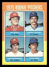 1975 Topps Baseball Card #615 Rookie Pitchers Dennis Leonard Tom Underwood. rookie card picture
