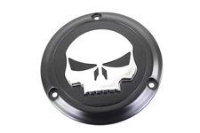 V-Twin Mfg. 42-0268 Black 3 Hole Skull Derby Cover for Big Twin 70-98