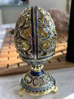 Stauer Jeweled Gold Blue Egg Removable Imperial Quartz Clock Watch Timepeace NEW — photo 3