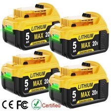 4Pack For DeWalt 20V 20Volt Max 5.0AH Lithium Ion Battery DCB206 DCB203 DCB208-2