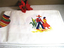 COTTON PRINT TABLECLOTH MEXICAN MOTIF - COMPLIMENTS FIESTAWARE