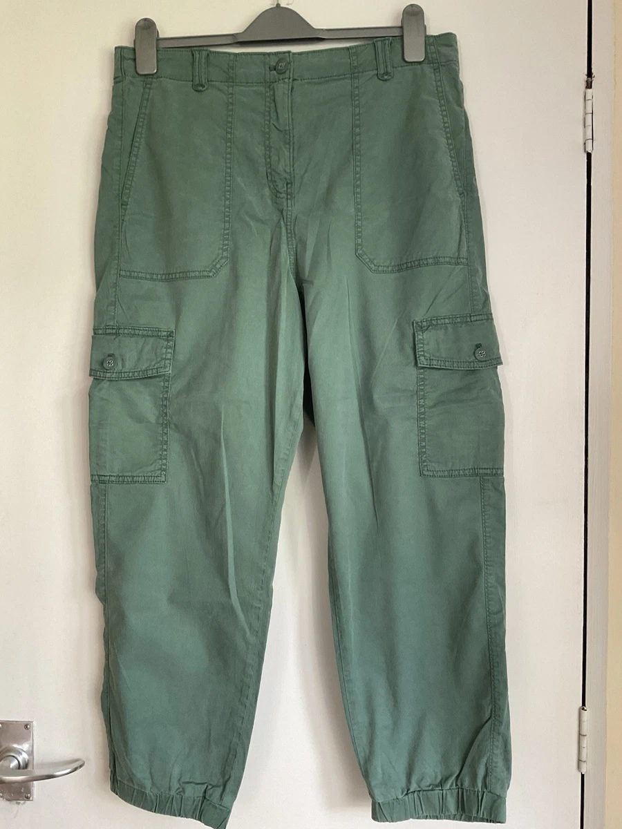 Pantalon Cargo Vert Sauge M&S Marks & Spencer, Taille 20 Court, Coupe Confortable