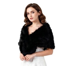 Long Women Faux Fur Collar Scarf Wrap Cold Winter Warm Stole Shawl Shrug