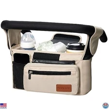 Momcozy Universal Stroller Organizer with Insulated Cup Holder & Detachable Bag