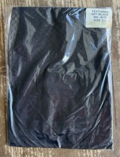 Vintage 50s/60s WISTERIA Hosiery Textured Diamond Sheer Off Black Stockings 9.5