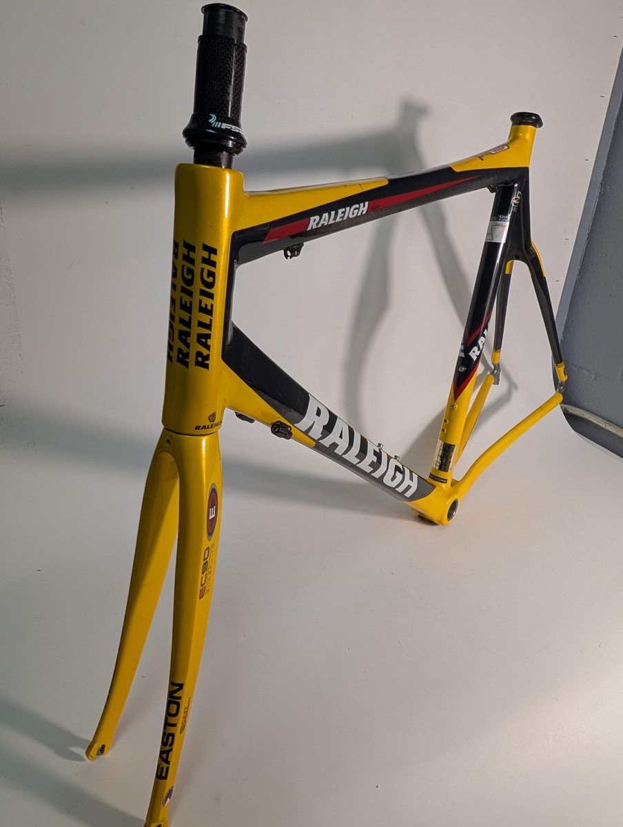 Raleigh Team Carbon Bicycle Frame - Size XL/62cm - yellow/black