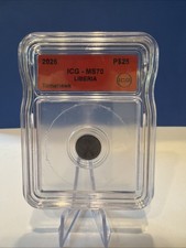 2026 Platinum Round P$25 ICG MS70 Liberia Tomahawk 1/500 Oz