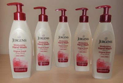 Jergens Original Cherry Almond Moisturizing Hand Wash Soap 8.45 oz Pump 5 Pack