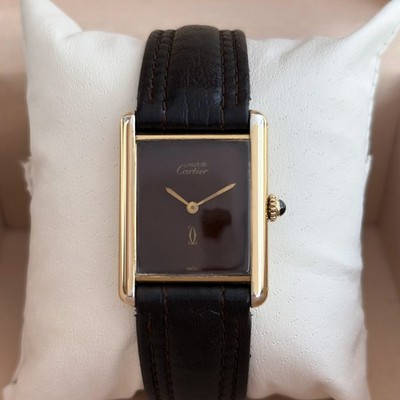Cartier Tank Vermeil Large Must de Wood Spider Dial 23mm Handaufzug Damenuhr