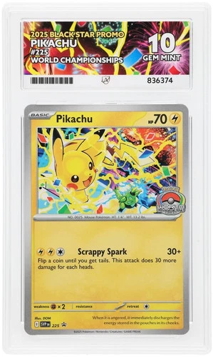 2025 Pokemon Black Star Promo World Championships #225 Pikachu ACE 10
