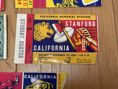 Vintage Lot Of College Football Game Tickets Stubs Rose Bowl Stanford University - Picture 3 of 10