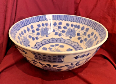 The Bombay Company blau-weiß große Dekoschale orientalischer Stil 31 cm neuwertig