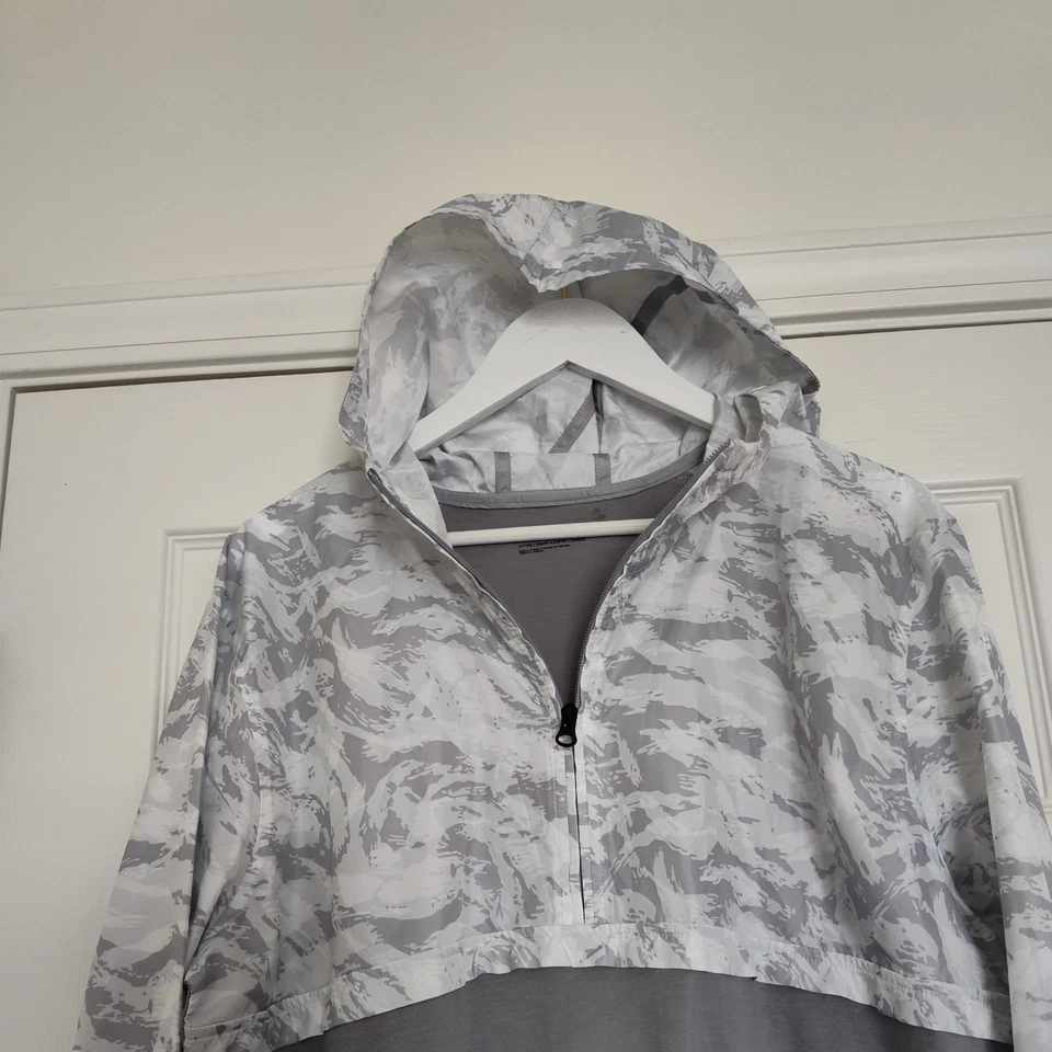 Under Armour Para Hombre Talla L Cortavientos Nieve Camuflaje Híbrido Camisa Chaqueta Blanca Gris Foto 2 de 4