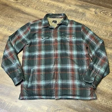 Marmot Ridgefield Heavyweight Flannel Sherpa Lined Shirt Jacket Shacket Mens XL