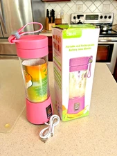 Portable and Rechargeable Battery Juice Blender - Pink - Smoothie - Drinks