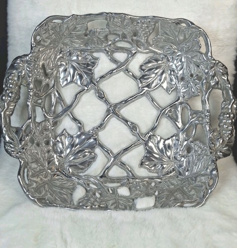 Vtg 1999 Arthur Court Grapevine Lattice 8x8 Casserole Dish Holder Basket Retired