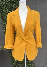 Women's Yellow Single Button Blazer size M