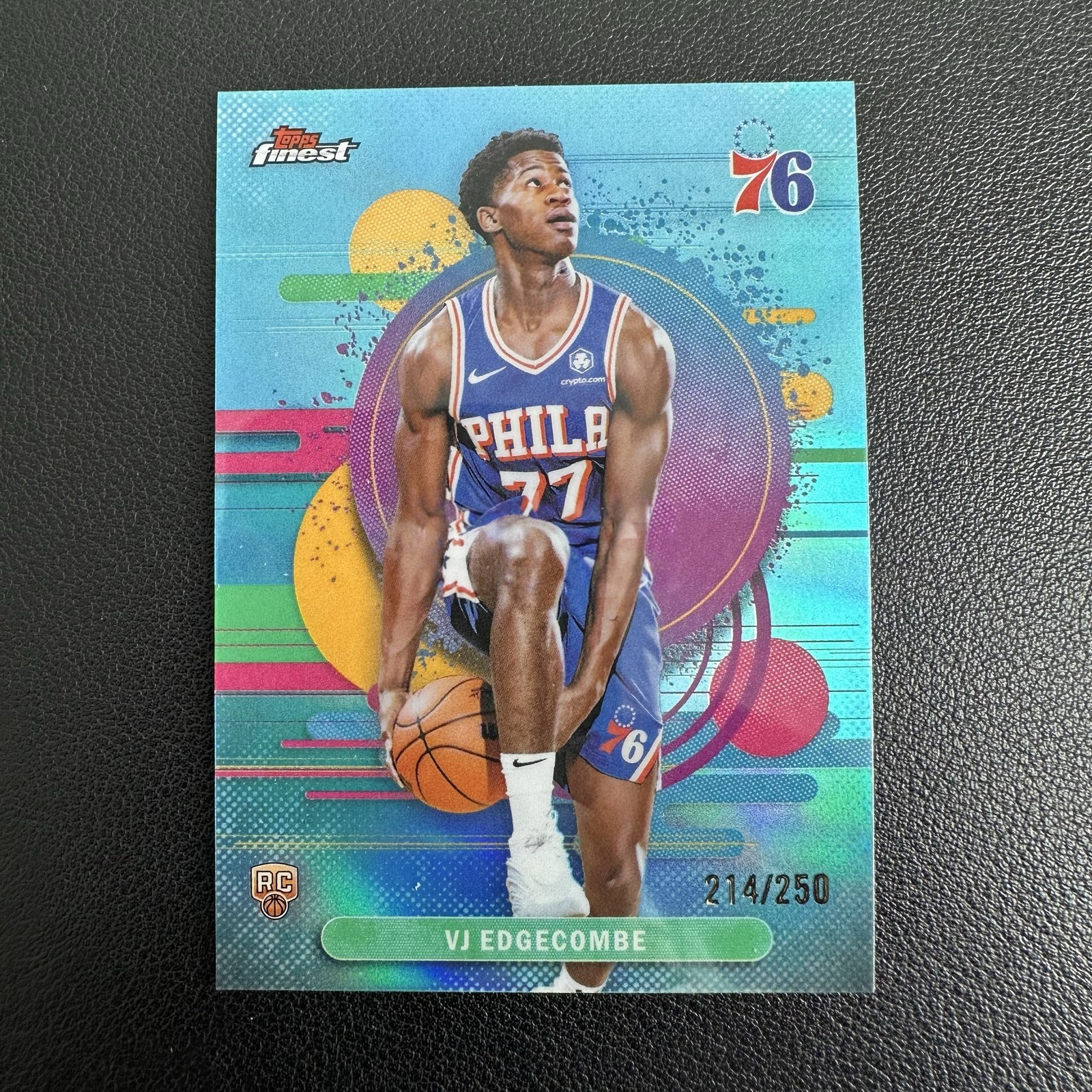 2025-26 Topps Finest VJ Edgecombe #103 Rookie Uncommon Sky Blue Refractor /250
