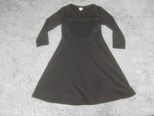 Merona Dress Womens XS Black Fit & Flare 3/4 Sleeve V-Neck Knit Casual