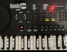 RockJam RJ549 54-Key Electronic Keyboard, Black, Speakers Sustain Vibrato