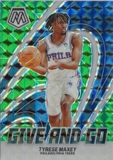 2023-24 Panini Mosaic #14 Tyrese Maxey Give and Go Mosaic Green