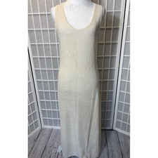 Zara Cream Knit Bodycon Midi Dress In Size Med Resort Wear Beach Coastal Chic