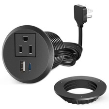 2 inch Desk Power Grommet Outlet, Flat Plug Recessed Outlet with 20W USB-C Fa...