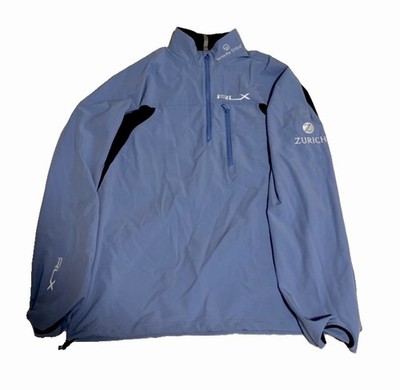 RLX Ralph Lauren Men's Blue Full Zip Soft Shell Jacket M Colorblock Golf