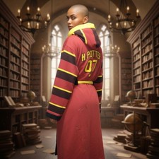 Harry Potter 07 Gryffindor Cosplay Quidditch Bath Robe Unisex Large / XLarge